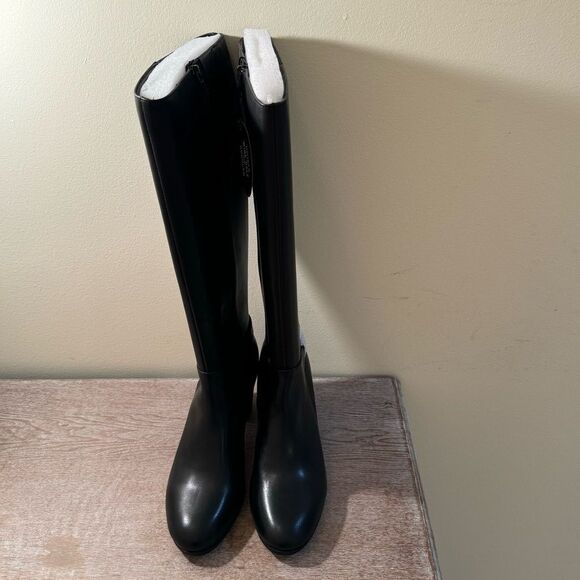 Giani Bernini Adonnys Memory Foam Knee High Wide Calf Dress Boots- Black- Sz 9.5 - Picture 2 of 9